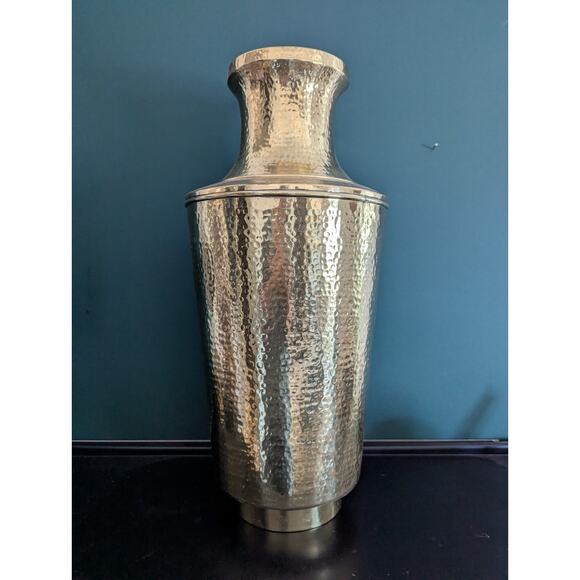 Vintage Extra Large Hammered Solid Brass Floor Vase 22” Tall Rare - Picture 2 of 12